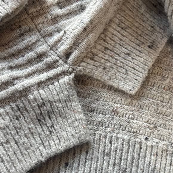 Madewell Light Gray Striped Turtleneck Sweater SZ L - Picture 4 of 6